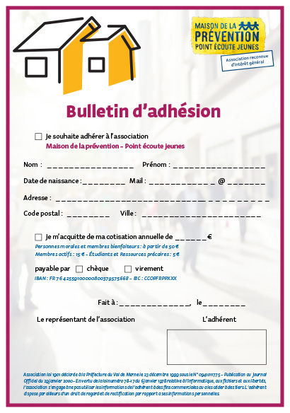 Le bulletin d'adhésion